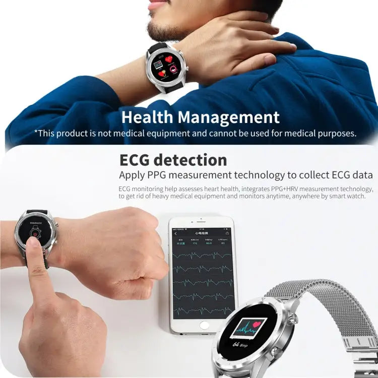 DT28 1.54inch IP68 Waterproof Silicone Strap Smartwatch Bluetooth 4.2 Support Incoming Call Reminder / Blood Pressure