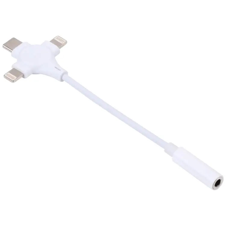 Dual 8 Pin + USB-C/Type-C Male to 3.5mm Female Digital Audio Adapter Cable