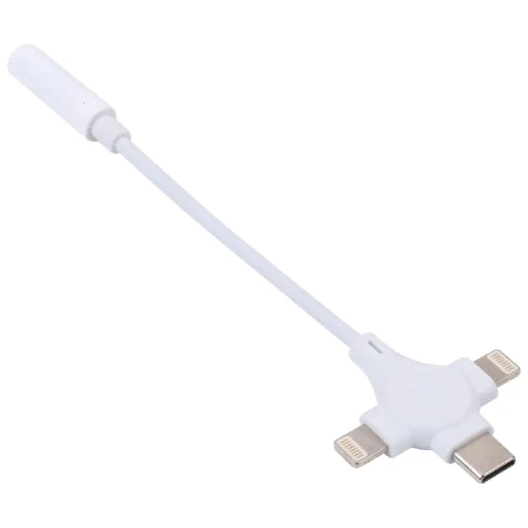 Dual 8 Pin + USB-C/Type-C Male to 3.5mm Female Digital Audio Adapter Cable