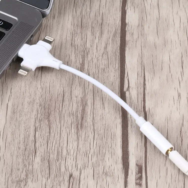 Dual 8 Pin + USB-C/Type-C Male to 3.5mm Female Digital Audio Adapter Cable