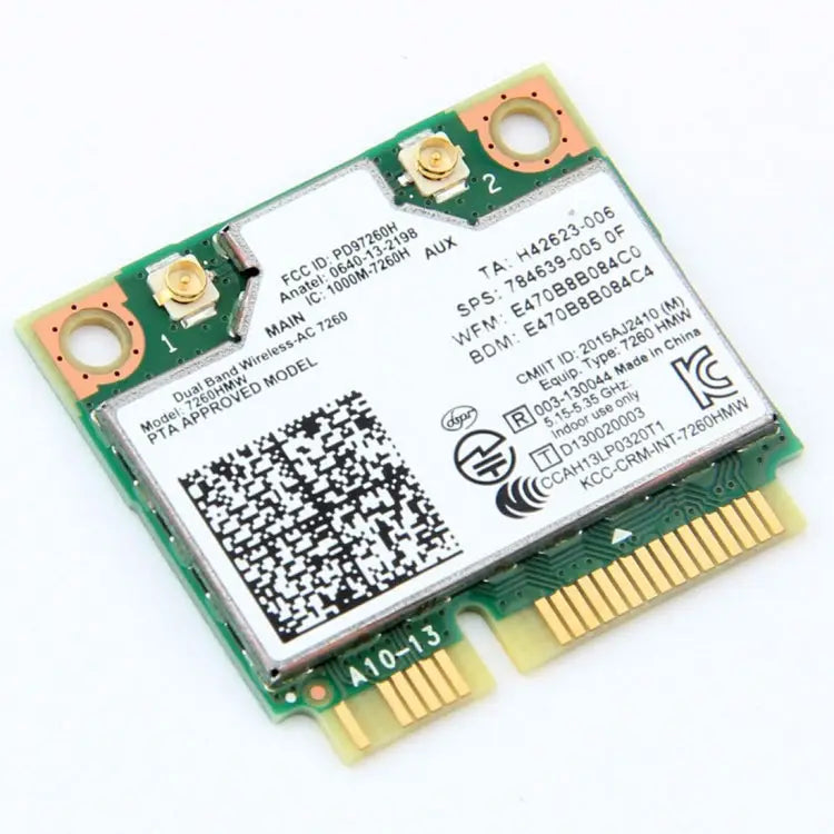 Dual Band Wireless Wifi Card for Intel 7260HMW Mini PCI-E 2.4G / 5Ghz WLAN Bluetooth 4.0 Wifi Card 802.11 ac / a / b
