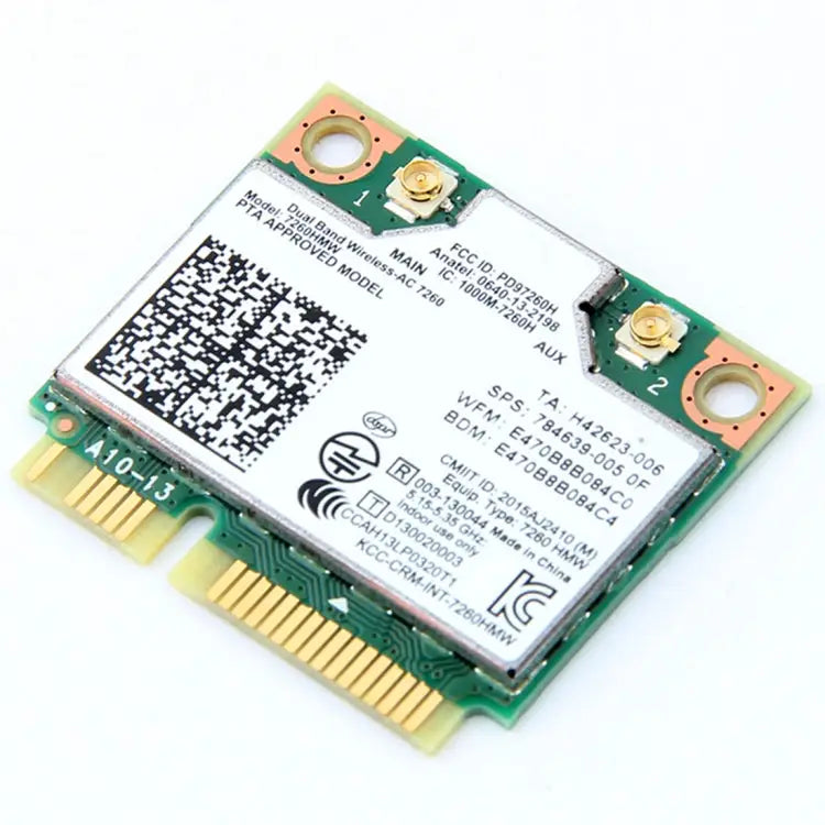 Dual Band Wireless Wifi Card for Intel 7260HMW Mini PCI-E 2.4G / 5Ghz WLAN Bluetooth 4.0 Wifi Card 802.11 ac / a / b