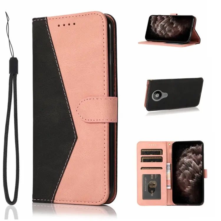 Dual-color Stitching Leather Phone Case For Nokia 2.3 For Nokia 2.4 For Nokia 5.3 For Nokia 5.4 / 3.4 - For Nokia 5.3