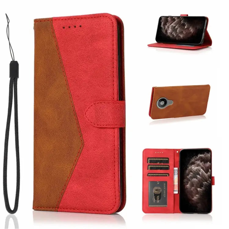 Dual-color Stitching Leather Phone Case For Nokia 2.3 For Nokia 2.4 For Nokia 5.3 For Nokia 5.4 / 3.4 - For Nokia 5.3