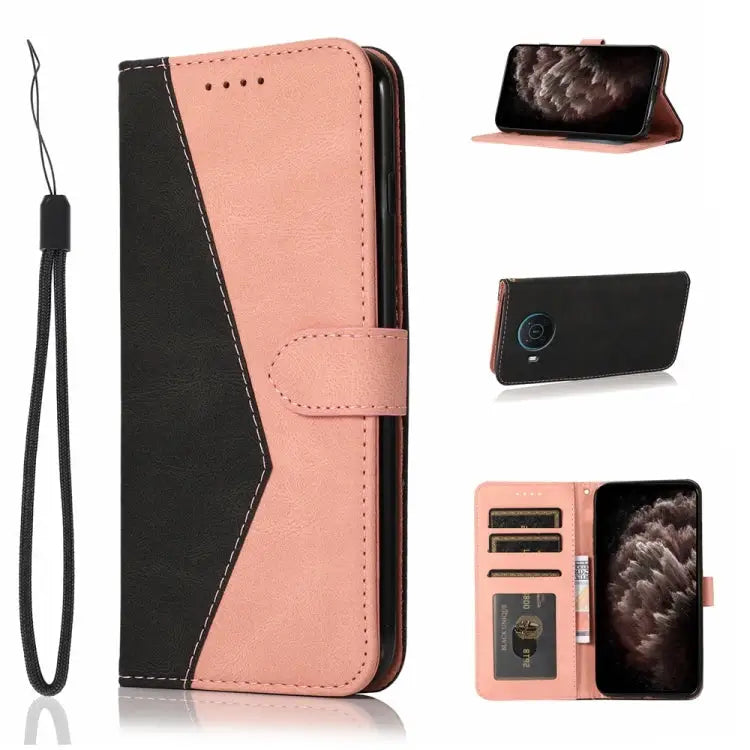 Dual-color Stitching Leather Phone Case For Nokia 6.2 / 7.2 For Nokia G10 / G20 / 6.3 For Nokia X10 / X20 - For Nokia