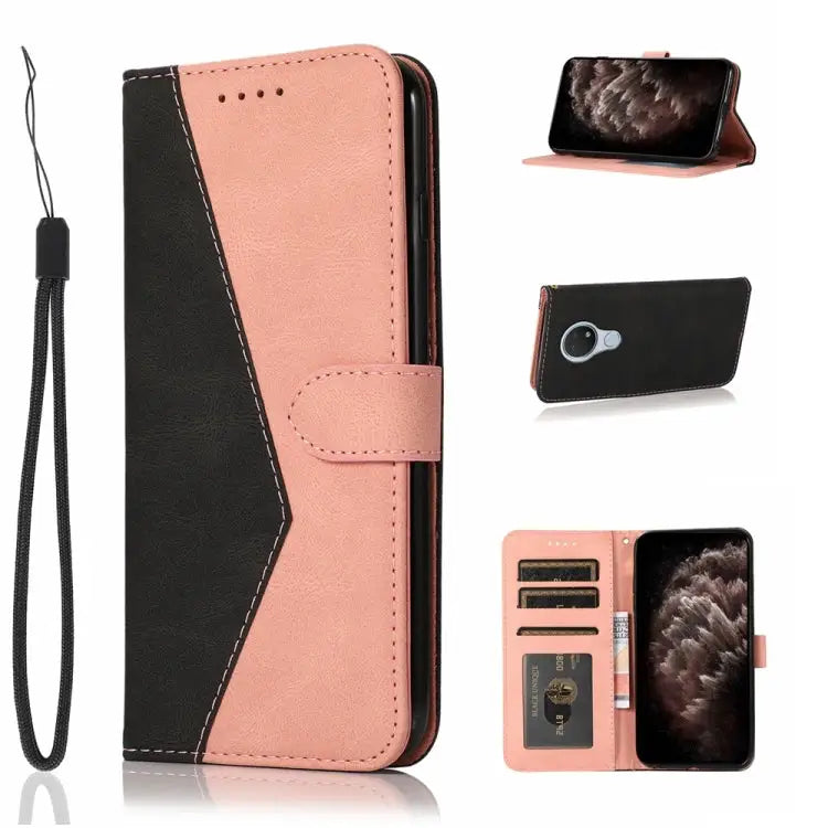 Dual-color Stitching Leather Phone Case For Nokia 6.2 / 7.2 For Nokia G10 / G20 / 6.3 For Nokia X10 / X20 - For Nokia