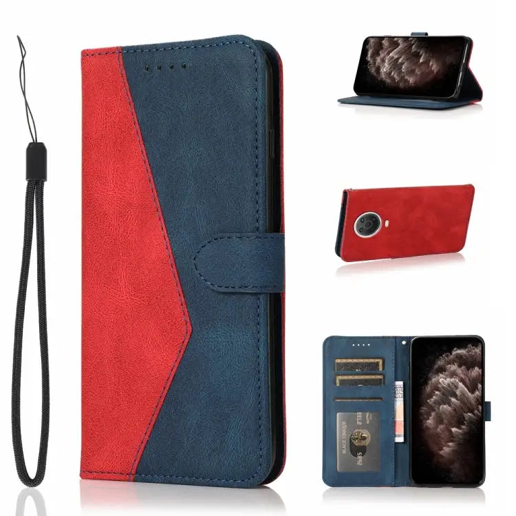 Dual-color Stitching Leather Phone Case For Nokia 6.2 / 7.2 For Nokia G10 / G20 / 6.3 For Nokia X10 / X20 - For Nokia