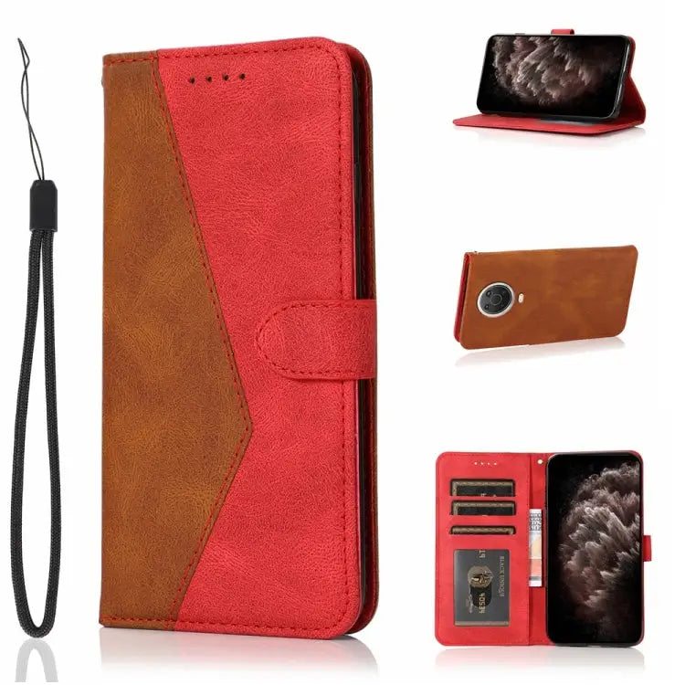 Dual-color Stitching Leather Phone Case For Nokia 6.2 / 7.2 For Nokia G10 / G20 / 6.3 For Nokia X10 / X20 - For Nokia