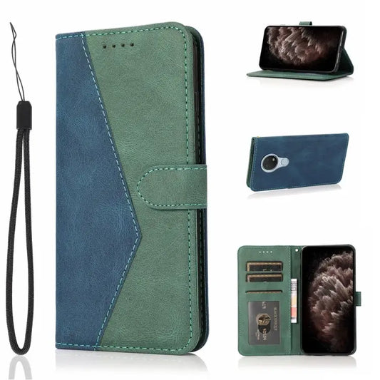 Dual-color Stitching Leather Phone Case For Nokia 6.2 / 7.2 For Nokia G10 / G20 / 6.3 For Nokia X10 / X20 - For Nokia