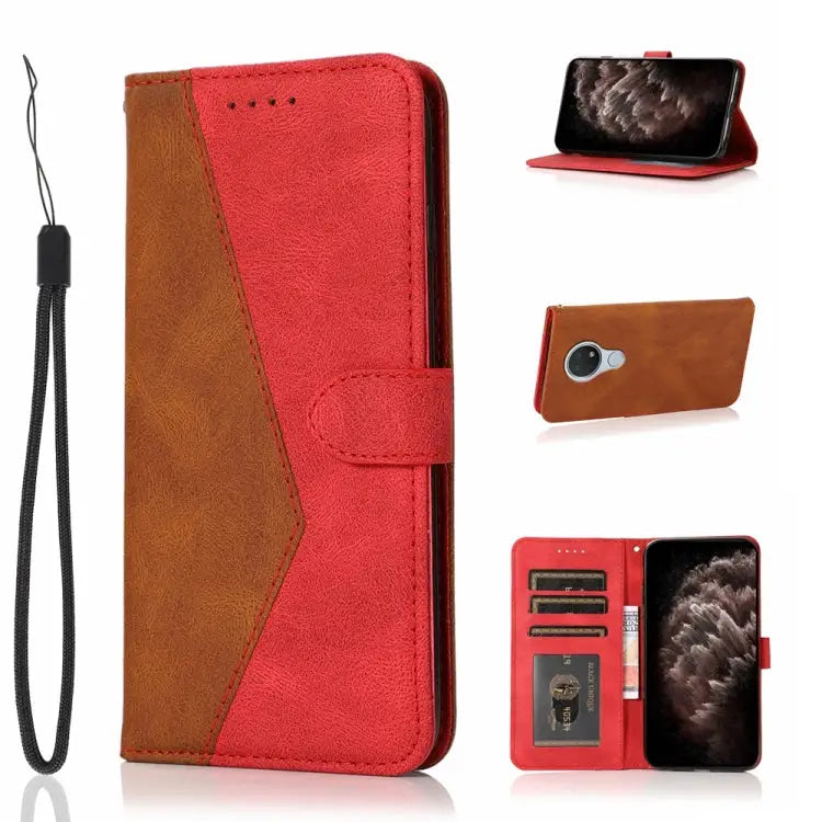 Dual-color Stitching Leather Phone Case For Nokia 6.2 / 7.2 For Nokia G10 / G20 / 6.3 For Nokia X10 / X20 - For Nokia