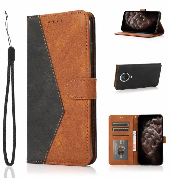 Dual-color Stitching Leather Phone Case For Nokia 6.2 / 7.2 For Nokia G10 / G20 / 6.3 For Nokia X10 / X20 - For Nokia