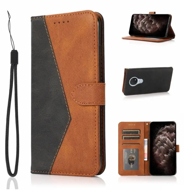 Dual-color Stitching Leather Phone Case For Nokia 6.2 / 7.2 For Nokia G10 / G20 / 6.3 For Nokia X10 / X20 - For Nokia
