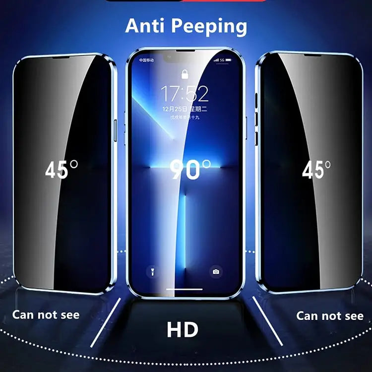 Dual-Lock Anti-peeping Glass 360 Full Body Frosted Magnetic Phone Case For iPhone 14 For iPhone 14 Plus For iPhone 14