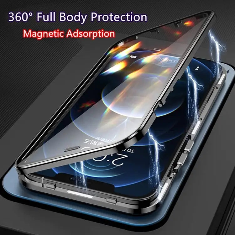 Dual-Lock Anti-peeping Glass 360 Full Body Frosted Magnetic Phone Case For iPhone 14 For iPhone 14 Plus For iPhone 14