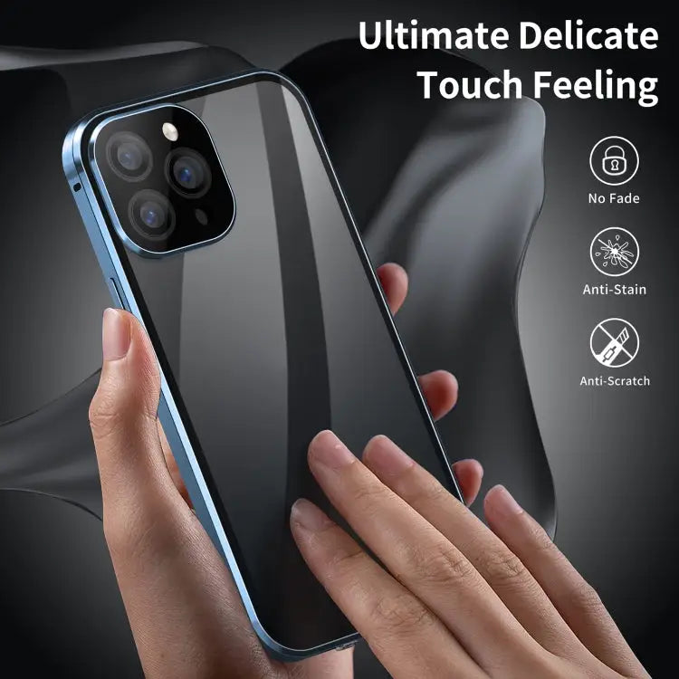 Dual-Lock Anti-peeping Glass 360 Full Body Frosted Magnetic Phone Case For iPhone 14 For iPhone 14 Plus For iPhone 14