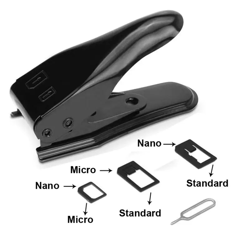 Dual Nano Sim Cutter for iPhone / Samsung / Huawei / Xiaomi (With Nano SIM to Micro SIM Card Adapter + Nano SIM