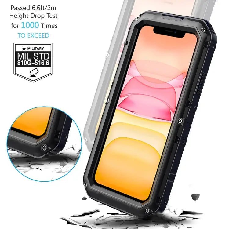Dustproof Shockproof Waterproof Silicone + Metal Protective Case For iPhone 11 For iPhone 11 Pro Max For iPhone 11 Pro