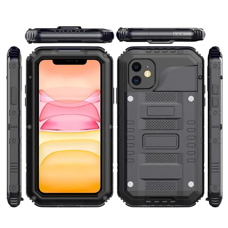 Dustproof Shockproof Waterproof Silicone + Metal Protective Case For iPhone 11 For iPhone 11 Pro Max For iPhone 11 Pro