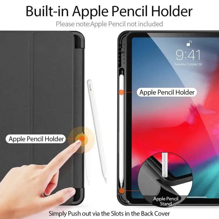 DUX DUCIS Domo Series Horizontal Flip Magnetic TPU + PU Leather Case with Three-folding Holder & Pen Slot & Sleep