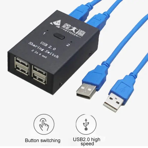DY-B046 2 In 4 Out USB 2.0 Sharing Switch USB Flash Printer Adapter DY-B046 - DY-B046