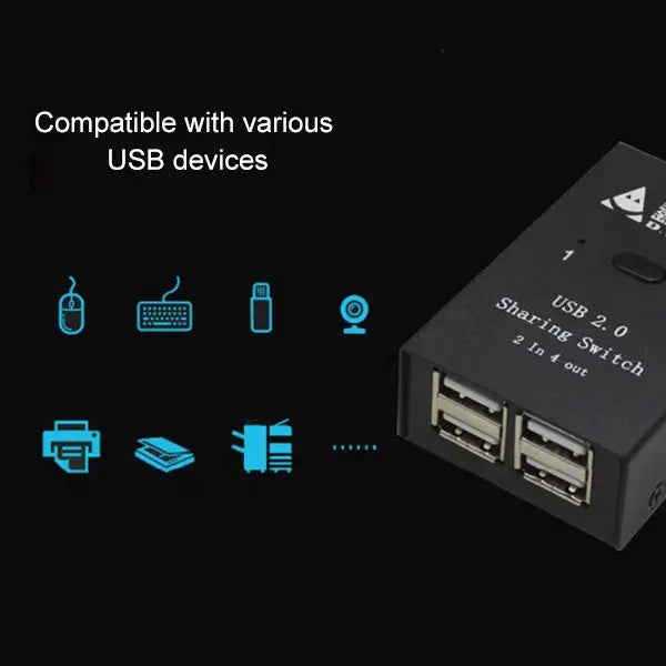 DY-B046 2 In 4 Out USB 2.0 Sharing Switch USB Flash Printer Adapter DY-B046 - DY-B046