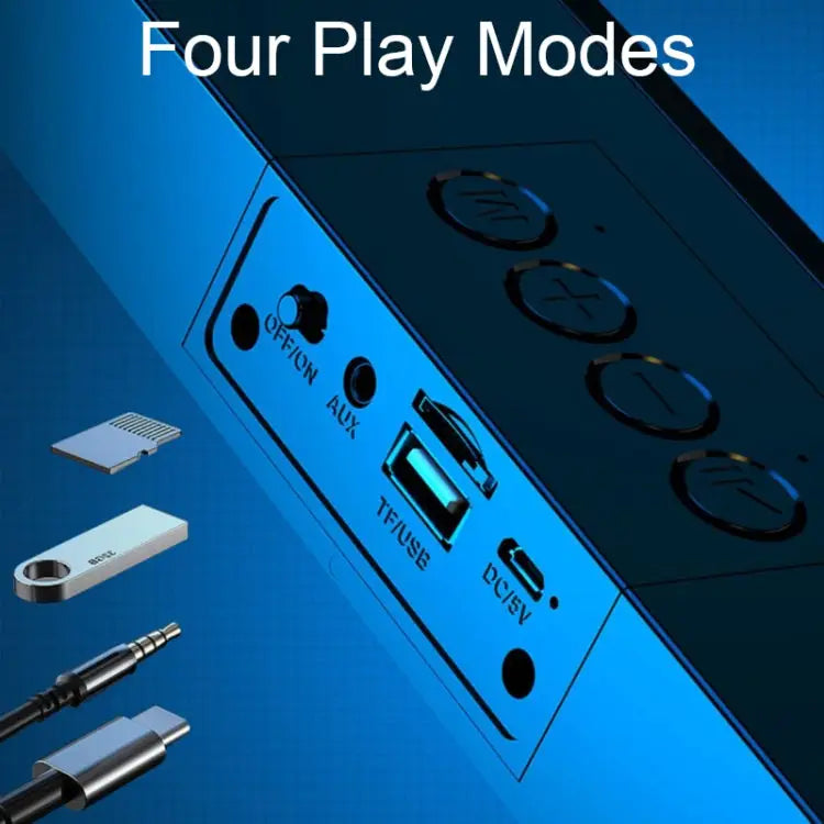 E-3562 Desktop Long Strip Multifunctional RGB Colorful Light Bluetooth Wireless Speaker E-3562 (Black) - E-3562 (Black)