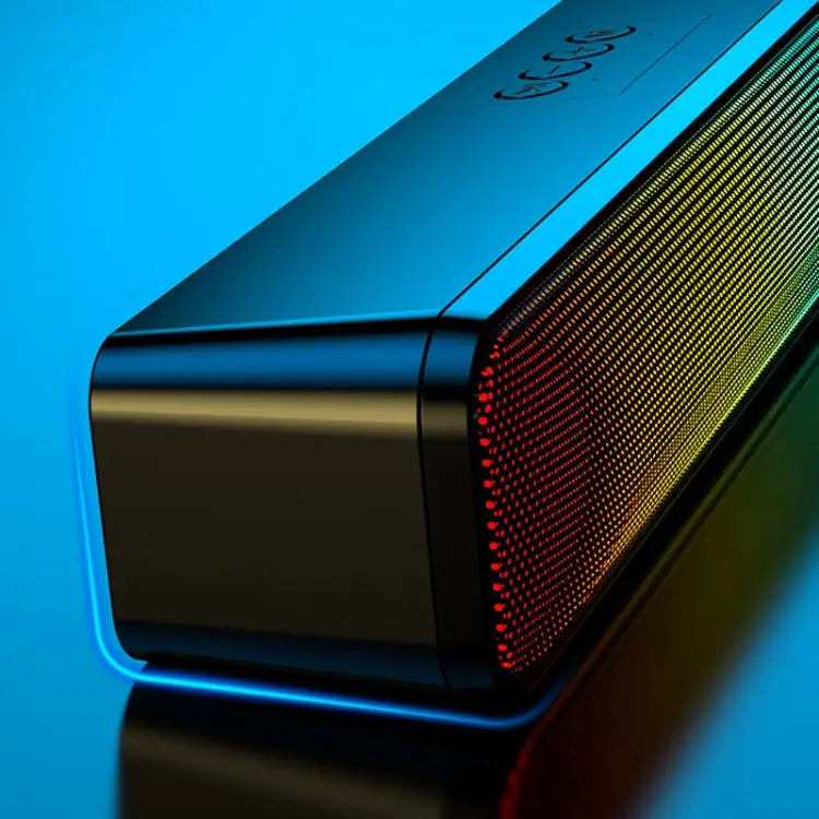 E-3562 Desktop Long Strip Multifunctional RGB Colorful Light Bluetooth Wireless Speaker E-3562 (Black) - E-3562 (Black)