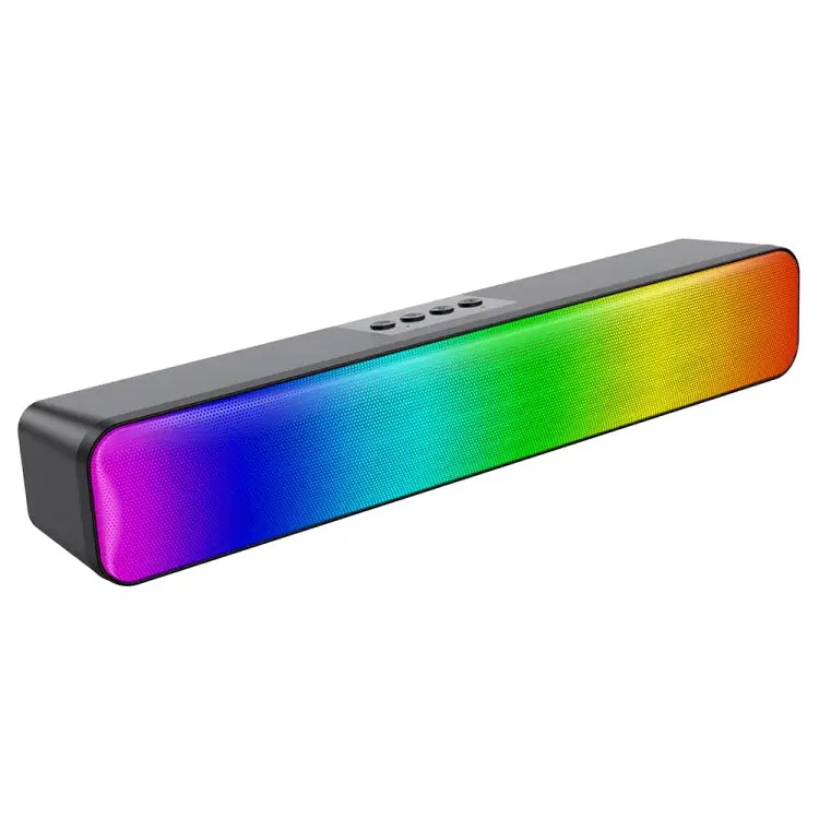 E-3562 Desktop Long Strip Multifunctional RGB Colorful Light Bluetooth Wireless Speaker E-3562 (Black) - E-3562 (Black)