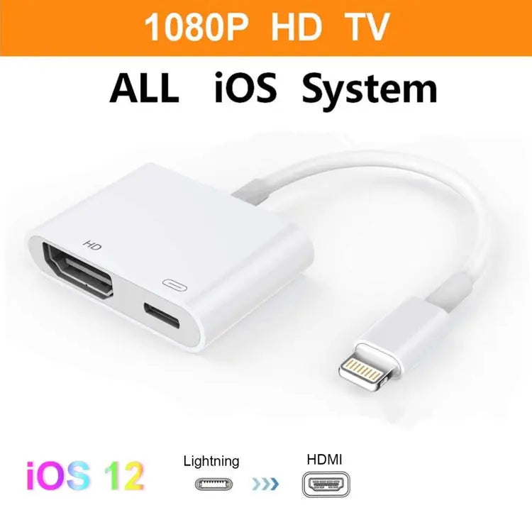 E-Gin-LTH-002 8 Pin Digital AV to HDMI Adapter + USB Charging Port for 1080P HD TV Display Screen Device - E-Gin-LTH-002