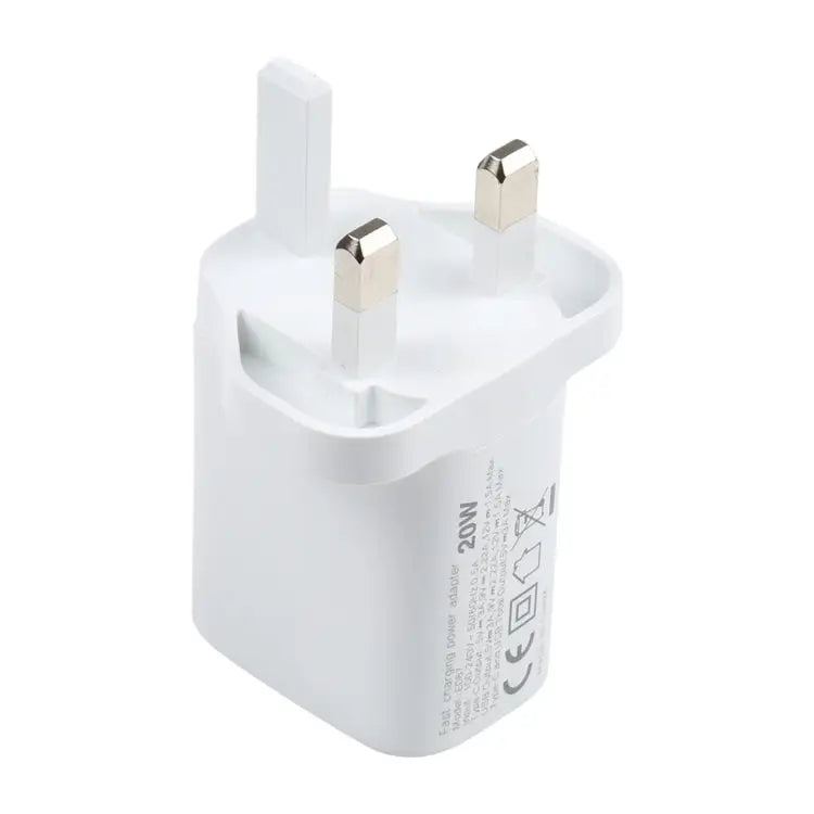 E087 20W USB-C / Type-C + USB Ports Fast Charging Travel Charger UK Plug - UK Plug
