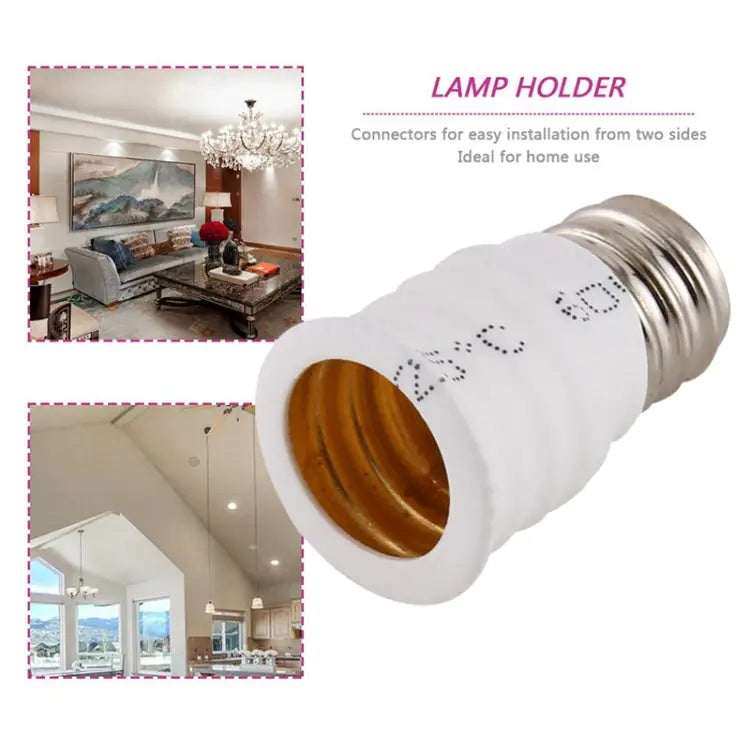 E12 to E14 Light Lamp Bulbs Adapter Converter E12 to E14 (Black) E12 to E14 (White)