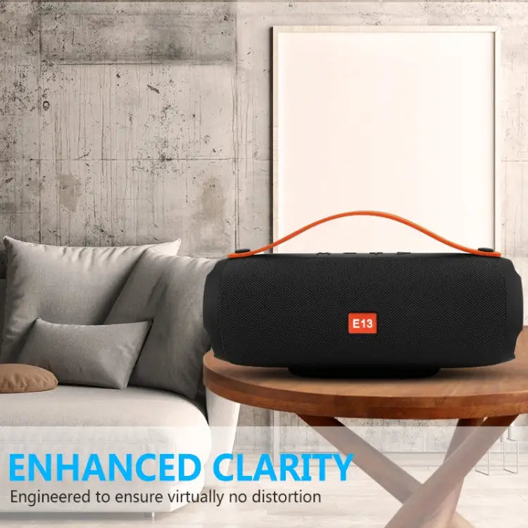 E13 Mini Portable Wireless Bluetooth Speaker Stereo Speakerphone Radio Music Subwoofer Column Speakers with TF FM RED