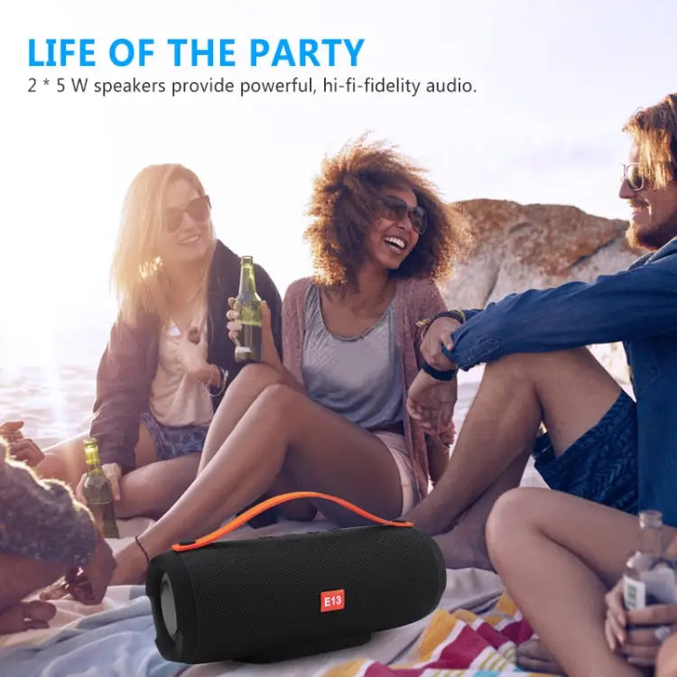 E13 Mini Portable Wireless Bluetooth Speaker Stereo Speakerphone Radio Music Subwoofer Column Speakers with TF FM RED