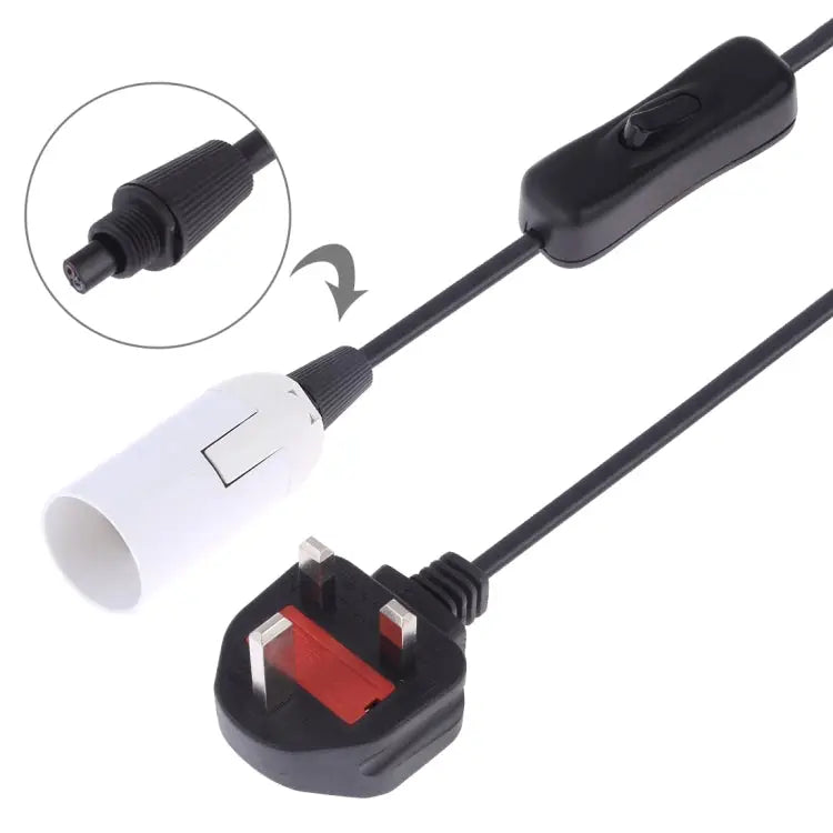 E14 Wire Cap Switch Lamp Holder Chandelier Power Socket with 1.8m Extension Cable Big UK Plug Big UK Plug 1.8m