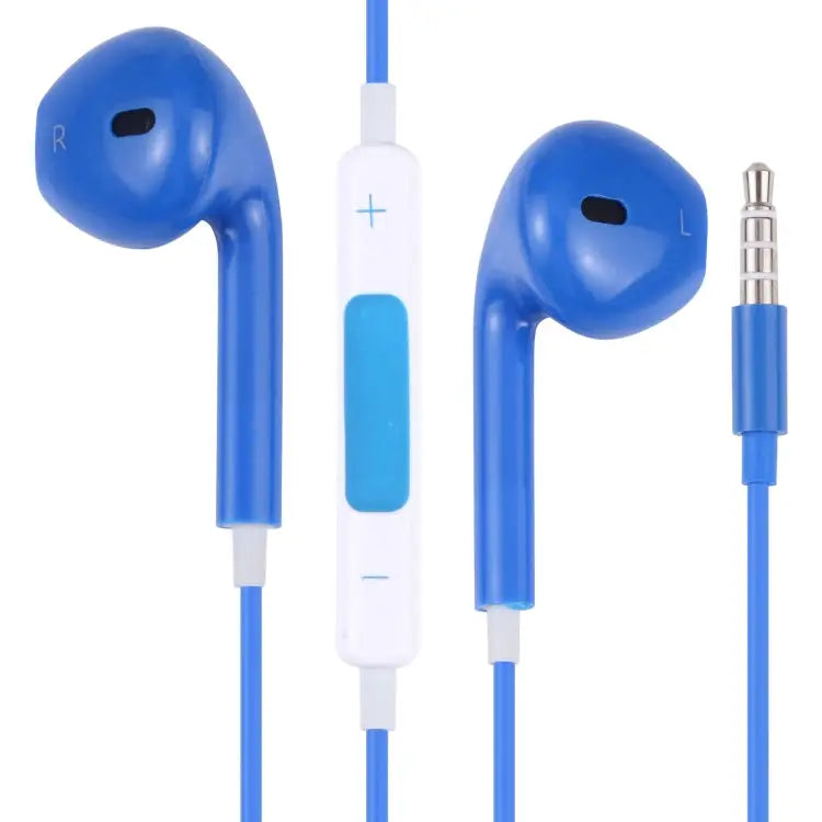 EarPods Wired Headphones Earbuds with Wired Control & Mic - Blue / Blue