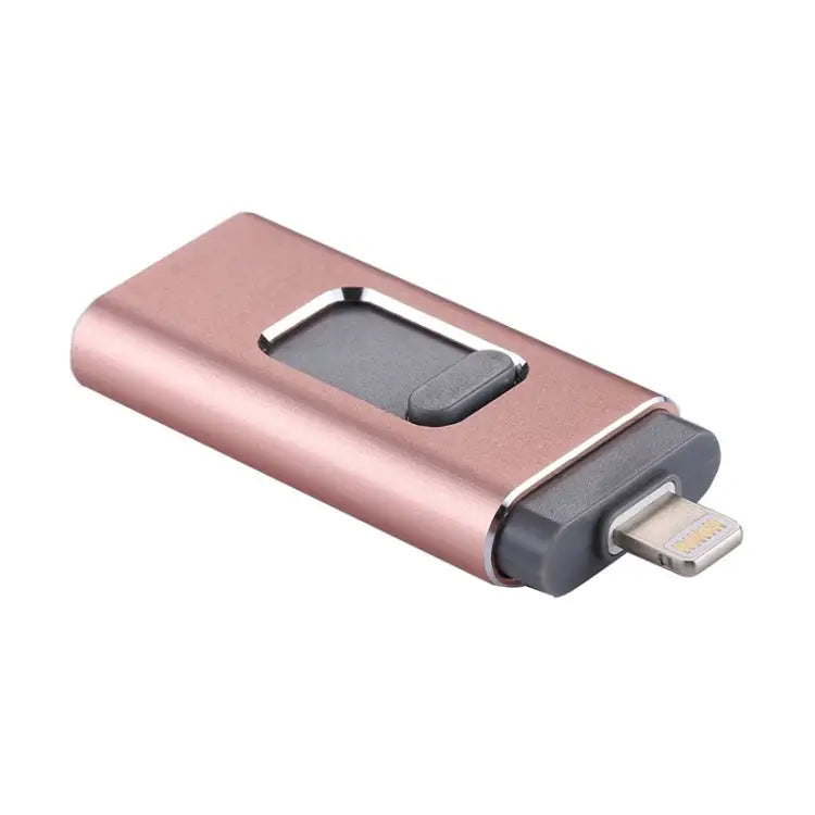 easyflash RQW-01B 3 in 1 USB 2.0 & 8 Pin & Micro USB 128GB Flash Drive - RQW-01B Rose Gold