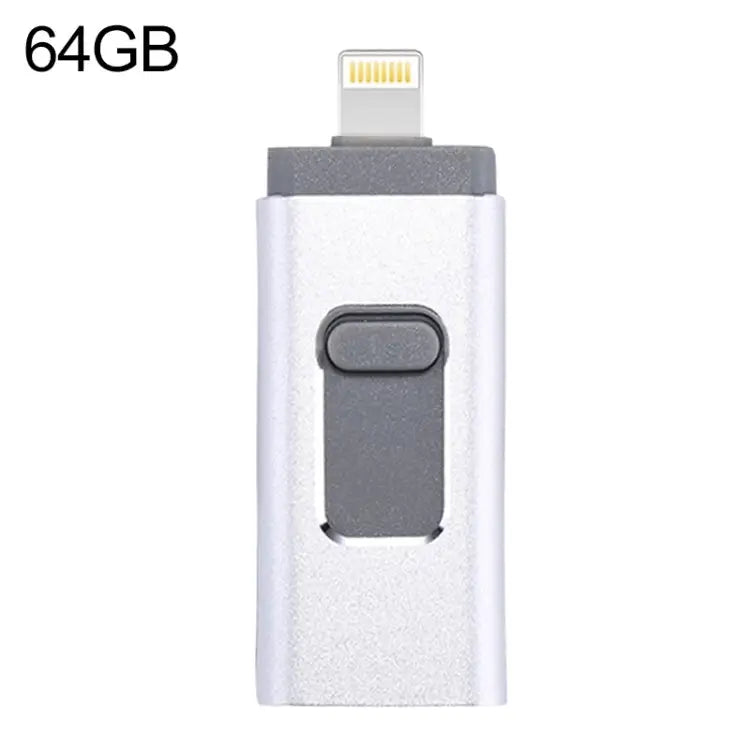 easyflash RQW-01B 3 in 1 USB 2.0 & 8 Pin & Micro USB 64GB Flash Drive - RQW-01B Silver