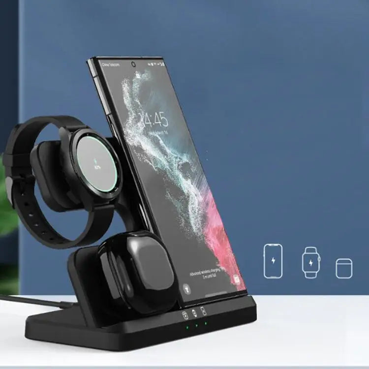 EDCS889 for Samsung Series 3 In 1 Mobile Phone Watch Earphone Wireless Charger - EDCS889 (Black)
