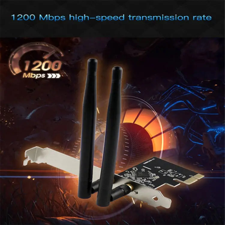 EDUP EP-9607 1200Mbps Dual-Band PCI-E Express Wireless Adapter Network Card with 2 x 6dBi Antennas EP-9607 1200Mbps