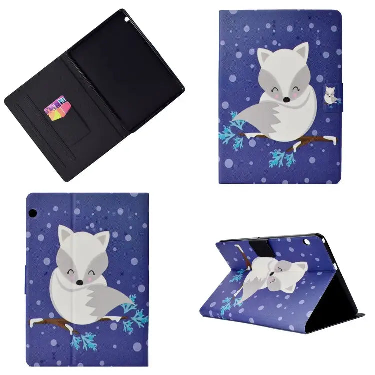Electric Pressed Left Right Flat Feather Case with Sleep Function Pen Cover & Card Slot & Holder For Huawei T5-10.0