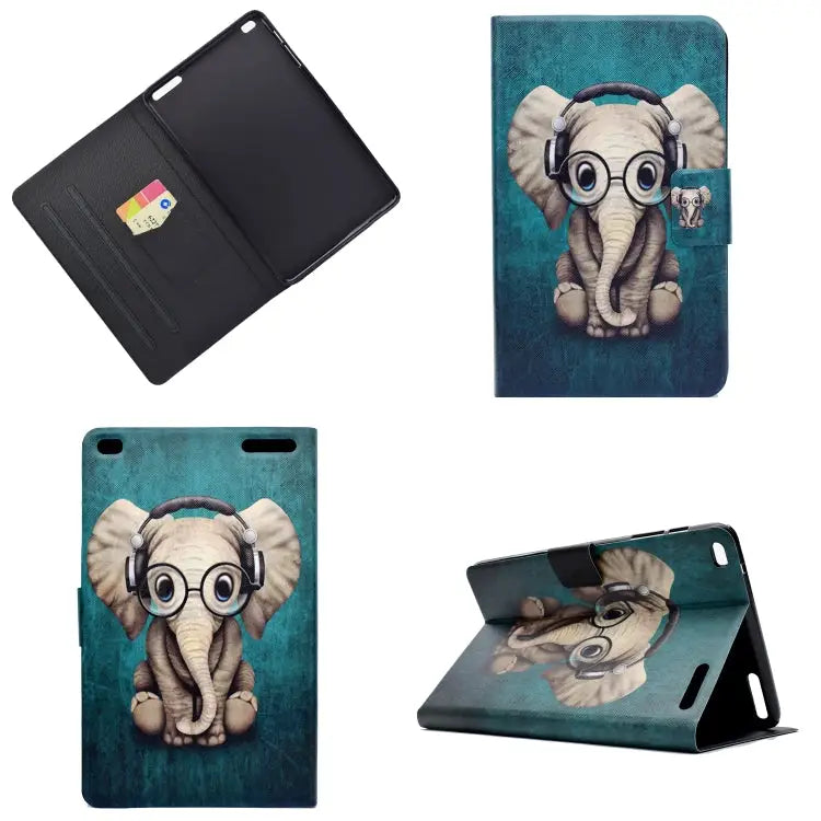 Electric Pressed Left Right Flat Feather Case with Sleep Function Pen Cover & Card Slot & Holder For Huawei T5-10.0