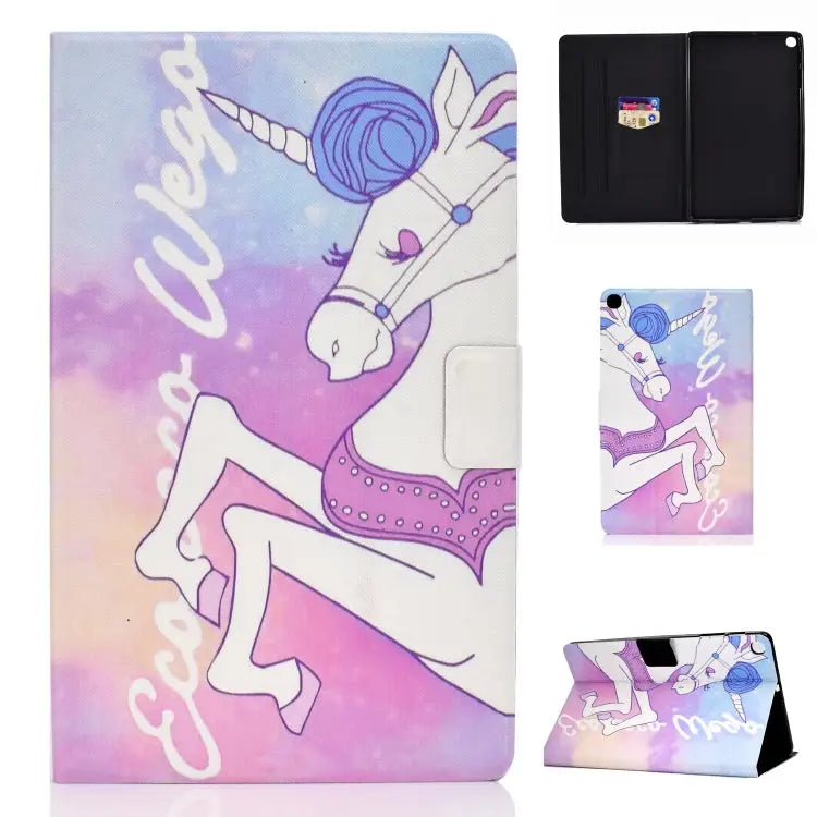 Electric Pressed Left Right Flat Feather Case with Sleep Function Pen Cover & Card Slot & Holder For Huawei T5-10.0