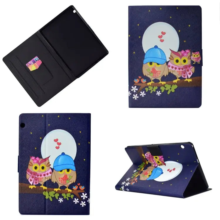 Electric Pressed Left Right Flat Feather Case with Sleep Function Pen Cover & Card Slot & Holder For Huawei T5-10.0
