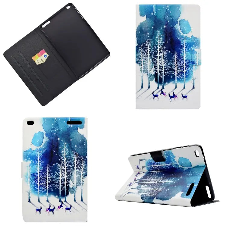 Electric Pressed Left Right Flat Feather Case with Sleep Function Pen Cover & Card Slot & Holder For Huawei T5-10.0
