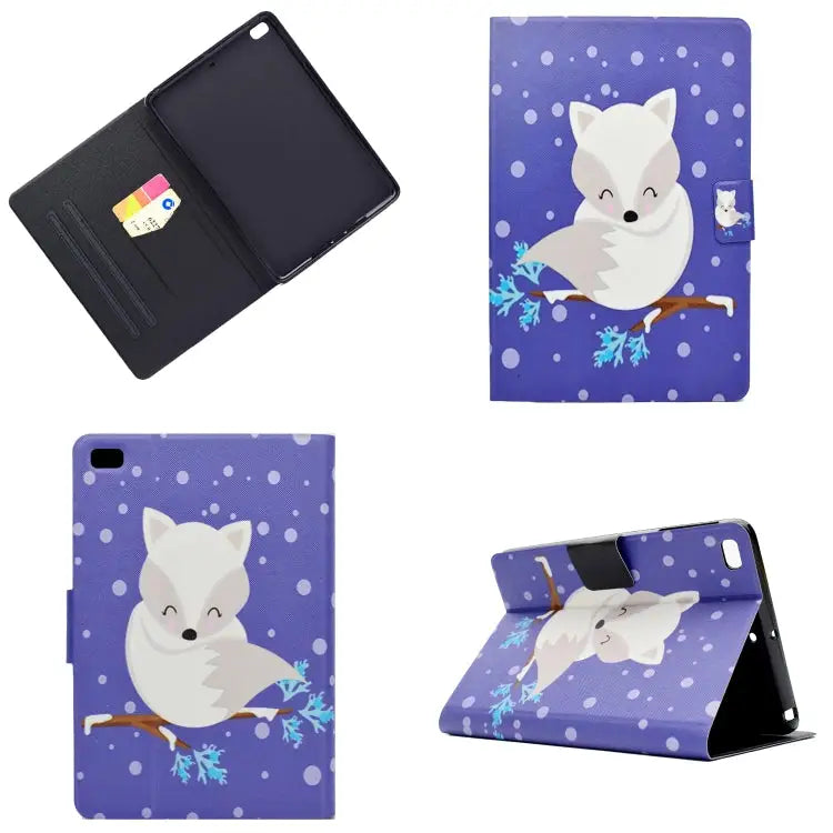 Electric Pressed Left Right Flat Feather Case with Sleep Function Pen Cover & Card Slot & Holder For Galaxy Tab E T560
