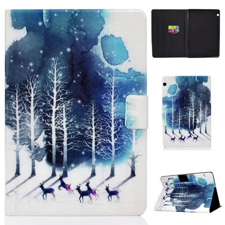 Electric Pressed Left Right Flat Feather Case with Sleep Function Pen Cover & Card Slot & Holder For Galaxy Tab E T560