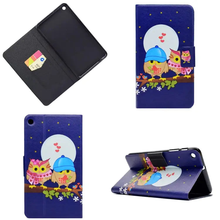 Electric Pressed Left Right Flat Feather Case with Sleep Function Pen Cover & Card Slot & Holder For Huawei T5-10.0