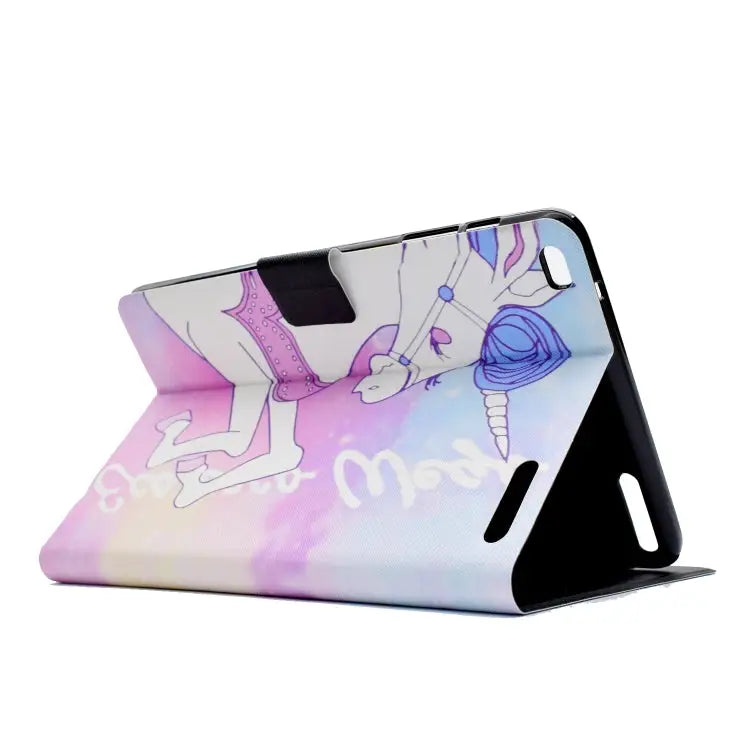 Electric Pressed Left Right Flat Feather Case with Sleep Function Pen Cover & Card Slot & Holder For Huawei T5-10.0