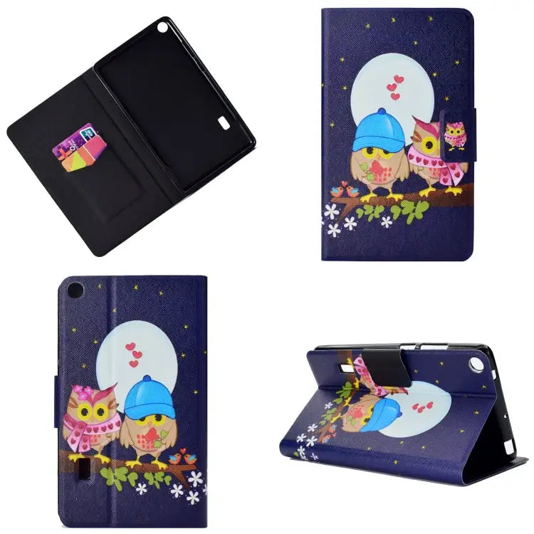 Electric Pressed Left Right Flat Feather Case with Sleep Function Pen Cover & Card Slot & Holder For Huawei T5-10.0