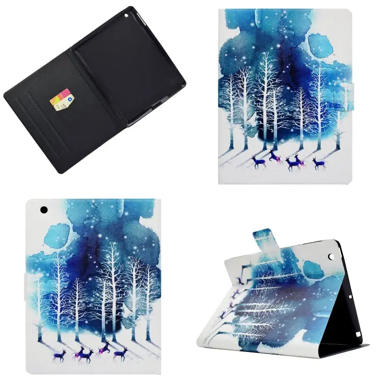 Electric Pressed Left Right Flat Feather Case with Sleep Function Pen Cover & Card Slot & Holder For Galaxy Tab E T560